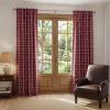 image:imageNICETOWN Buffalo Check Plaid 100 Blackout Curtains 84 Inches Long for Bedroom Living Room Thermal Insulated Room Darkening Rod Pocket Back Tab Drapes Olive Green 52 W x 84 L 2 PanelsPlaid  Red Christmas  White