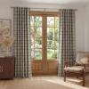 image:imageNICETOWN Buffalo Check Plaid 100 Blackout Curtains 84 Inches Long for Bedroom Living Room Thermal Insulated Room Darkening Rod Pocket Back Tab Drapes Olive Green 52 W x 84 L 2 PanelsPlaid  Taupe  White