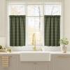 image:imageNICETOWN Buffalo Check Plaid 100 Blackout Curtains 84 Inches Long for Bedroom Living Room Thermal Insulated Room Darkening Rod Pocket Back Tab Drapes Olive Green 52 W x 84 L 2 PanelsGrid Pattern  Olive Green  White