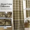 image:imageNICETOWN Buffalo Check Plaid 100 Blackout Curtains 84 Inches Long for Bedroom Living Room Thermal Insulated Room Darkening Rod Pocket Back Tab Drapes Olive Green 52 W x 84 L 2 PanelsPlaid  Burlap  White