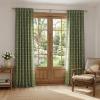 image:imageNICETOWN Buffalo Check Plaid 100 Blackout Curtains 84 Inches Long for Bedroom Living Room Thermal Insulated Room Darkening Rod Pocket Back Tab Drapes Olive Green 52 W x 84 L 2 PanelsPlaid  Olive Green  White