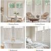 image:imageNICETOWN Farmhouse Geometric Curtains 96 inches Long Natural Linen Semi Sheer 250GSM Diamond Pattern Pocket amp Back Tab Window Treatments Light Filtering for Living Room W52 x L96 2 PanelsNatural