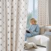 image:imageNICETOWN Farmhouse Geometric Curtains 96 inches Long Natural Linen Semi Sheer 250GSM Diamond Pattern Pocket amp Back Tab Window Treatments Light Filtering for Living Room W52 x L96 2 PanelsNatural