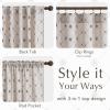 image:imageNICETOWN Farmhouse Geometric Curtains 96 inches Long Natural Linen Semi Sheer 250GSM Diamond Pattern Pocket amp Back Tab Window Treatments Light Filtering for Living Room W52 x L96 2 PanelsTaupe