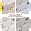 image:imageNICETOWN Farmhouse Geometric Curtains 96 inches Long Natural Linen Semi Sheer 250GSM Diamond Pattern Pocket amp Back Tab Window Treatments Light Filtering for Living Room W52 x L96 2 PanelsNatural