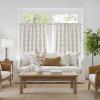 image:imageNICETOWN Farmhouse Geometric Curtains 96 inches Long Natural Linen Semi Sheer 250GSM Diamond Pattern Pocket amp Back Tab Window Treatments Light Filtering for Living Room W52 x L96 2 PanelsNatural