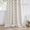image:imageNICETOWN Farmhouse Geometric Curtains 96 inches Long Natural Linen Semi Sheer 250GSM Diamond Pattern Pocket amp Back Tab Window Treatments Light Filtering for Living Room W52 x L96 2 PanelsNatural