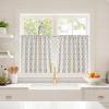 image:imageNICETOWN Farmhouse Geometric Curtains 96 inches Long Natural Linen Semi Sheer 250GSM Diamond Pattern Pocket amp Back Tab Window Treatments Light Filtering for Living Room W52 x L96 2 PanelsNatural