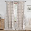 image:imageNICETOWN Farmhouse Geometric Curtains 96 inches Long Natural Linen Semi Sheer 250GSM Diamond Pattern Pocket amp Back Tab Window Treatments Light Filtering for Living Room W52 x L96 2 PanelsTaupe