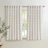 image:imageNICETOWN Farmhouse Geometric Curtains 96 inches Long Natural Linen Semi Sheer 250GSM Diamond Pattern Pocket amp Back Tab Window Treatments Light Filtering for Living Room W52 x L96 2 PanelsNatural