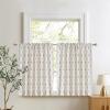 image:imageNICETOWN Farmhouse Geometric Curtains 96 inches Long Natural Linen Semi Sheer 250GSM Diamond Pattern Pocket amp Back Tab Window Treatments Light Filtering for Living Room W52 x L96 2 PanelsNatural