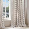 image:imageNICETOWN Farmhouse Geometric Curtains 96 inches Long Natural Linen Semi Sheer 250GSM Diamond Pattern Pocket amp Back Tab Window Treatments Light Filtering for Living Room W52 x L96 2 PanelsTaupe