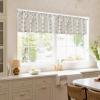 image:imageNICETOWN Farmhouse Geometric Curtains 96 inches Long Natural Linen Semi Sheer 250GSM Diamond Pattern Pocket amp Back Tab Window Treatments Light Filtering for Living Room W52 x L96 2 PanelsNatural