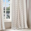 image:imageNICETOWN Farmhouse Geometric Curtains 96 inches Long Natural Linen Semi Sheer 250GSM Diamond Pattern Pocket amp Back Tab Window Treatments Light Filtering for Living Room W52 x L96 2 PanelsNatural