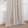 image:imageNICETOWN Farmhouse Geometric Curtains 96 inches Long Natural Linen Semi Sheer 250GSM Diamond Pattern Pocket amp Back Tab Window Treatments Light Filtering for Living Room W52 x L96 2 PanelsTaupe