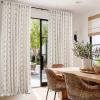 image:imageNICETOWN Farmhouse Geometric Curtains 96 inches Long Natural Linen Semi Sheer 250GSM Diamond Pattern Pocket amp Back Tab Window Treatments Light Filtering for Living Room W52 x L96 2 PanelsNatural