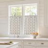image:imageNICETOWN Farmhouse Geometric Curtains 96 inches Long Natural Linen Semi Sheer 250GSM Diamond Pattern Pocket amp Back Tab Window Treatments Light Filtering for Living Room W52 x L96 2 PanelsNatural