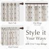 image:imageNICETOWN Farmhouse Geometric Curtains 96 inches Long Natural Linen Semi Sheer 250GSM Diamond Pattern Pocket amp Back Tab Window Treatments Light Filtering for Living Room W52 x L96 2 PanelsNatural