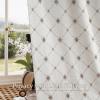 image:imageNICETOWN Farmhouse Geometric Curtains 96 inches Long Natural Linen Semi Sheer 250GSM Diamond Pattern Pocket amp Back Tab Window Treatments Light Filtering for Living Room W52 x L96 2 PanelsNatural