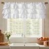 image:imageNICETOWN Farmhouse Valance Curtains 20 Inches Long for Kitchen amp Bathroom ThreeTiered Ruffle Valance Curtains Satin Texture Light Filtering Window Coverings 52 WWhite