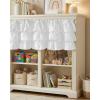 image:imageNICETOWN Farmhouse Valance Curtains 20 Inches Long for Kitchen amp Bathroom ThreeTiered Ruffle Valance Curtains Satin Texture Light Filtering Window Coverings 52 WWhite