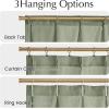 image:imageNICETOWN Natural Pinch Pleated Linen Kitchen Curtains 36 Inches Long 2 Panels Set Farmhouse Light Filtering Short Curtains for Cafe Bar Living Room Bedroom Window 40 W x 36 LSage Green