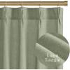 image:imageNICETOWN Natural Pinch Pleated Linen Kitchen Curtains 36 Inches Long 2 Panels Set Farmhouse Light Filtering Short Curtains for Cafe Bar Living Room Bedroom Window 40 W x 36 LSage Green