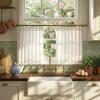 image:imageNICETOWN Natural Pinch Pleated Linen Kitchen Curtains 36 Inches Long 2 Panels Set Farmhouse Light Filtering Short Curtains for Cafe Bar Living Room Bedroom Window 40 W x 36 LNatural