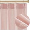image:imageNICETOWN Natural Pinch Pleated Linen Kitchen Curtains 36 Inches Long 2 Panels Set Farmhouse Light Filtering Short Curtains for Cafe Bar Living Room Bedroom Window 40 W x 36 LLight Pink