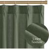 image:imageNICETOWN Natural Pinch Pleated Linen Kitchen Curtains 36 Inches Long 2 Panels Set Farmhouse Light Filtering Short Curtains for Cafe Bar Living Room Bedroom Window 40 W x 36 LForest Green