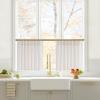 image:imageNICETOWN Natural Pinch Pleated Linen Kitchen Curtains 36 Inches Long 2 Panels Set Farmhouse Light Filtering Short Curtains for Cafe Bar Living Room Bedroom Window 40 W x 36 LNatural