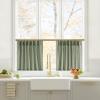image:imageNICETOWN Natural Pinch Pleated Linen Kitchen Curtains 36 Inches Long 2 Panels Set Farmhouse Light Filtering Short Curtains for Cafe Bar Living Room Bedroom Window 40 W x 36 LSage Green