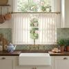 image:imageNICETOWN Natural Pinch Pleated Linen Kitchen Curtains 36 Inches Long 2 Panels Set Farmhouse Light Filtering Short Curtains for Cafe Bar Living Room Bedroom Window 40 W x 36 LNatural