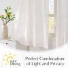 image:imageNICETOWN Natural Pinch Pleated Linen Kitchen Curtains 36 Inches Long 2 Panels Set Farmhouse Light Filtering Short Curtains for Cafe Bar Living Room Bedroom Window 40 W x 36 LNatural