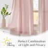 image:imageNICETOWN Natural Pinch Pleated Linen Kitchen Curtains 36 Inches Long 2 Panels Set Farmhouse Light Filtering Short Curtains for Cafe Bar Living Room Bedroom Window 40 W x 36 LLight Pink