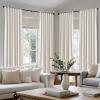 image:imageNICETOWN PRO 100 Blackout Pinch Pleated Curtains 96 inches Long 2 Panels Set Linen Blend Thermal Drapes Window Treatments for Living RoomBedroom W40 x L96Natural