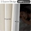 image:imageNICETOWN PRO 100 Blackout Pinch Pleated Curtains 96 inches Long 2 Panels Set Linen Blend Thermal Drapes Window Treatments for Living RoomBedroom W40 x L96Natural