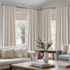 image:imageNICETOWN PRO 100 Blackout Pinch Pleated Curtains 96 inches Long 2 Panels Set Linen Blend Thermal Drapes Window Treatments for Living RoomBedroom W40 x L96Beige