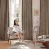 image:imageNICETOWN PRO Faux Linen 100 Full Blackout Curtains for Living Room Camel Set of 240x95 Inches 6cm High Temperature Pleated Back Tab Drapes Thermal Insulated amp Durable UV ResistantCamel