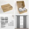 image:imageNICETOWN PRO Faux Linen 100 Full Blackout Curtains for Living Room Camel Set of 240x95 Inches 6cm High Temperature Pleated Back Tab Drapes Thermal Insulated amp Durable UV ResistantGrey