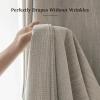 image:imageNICETOWN PRO Faux Linen 100 Full Blackout Curtains for Living Room Camel Set of 240x95 Inches 6cm High Temperature Pleated Back Tab Drapes Thermal Insulated amp Durable UV ResistantNatural