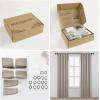 image:imageNICETOWN PRO Faux Linen 100 Full Blackout Curtains for Living Room Camel Set of 240x95 Inches 6cm High Temperature Pleated Back Tab Drapes Thermal Insulated amp Durable UV ResistantNatural