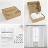 image:imageNICETOWN PRO Faux Linen 100 Full Blackout Curtains for Living Room Camel Set of 240x95 Inches 6cm High Temperature Pleated Back Tab Drapes Thermal Insulated amp Durable UV ResistantGreyish White