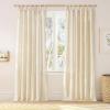 image:imageNICETOWN Pink Linen Curtains for Girls Room Tie Top Stripe Pattern Light Filtering Semi Sheer Window Treatments DIY Crafted Privacy for Bedroom W52 x L84 2 PanelsStriped Cream Yellow