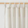 image:imageNICETOWN Pink Linen Curtains for Girls Room Tie Top Stripe Pattern Light Filtering Semi Sheer Window Treatments DIY Crafted Privacy for Bedroom W52 x L84 2 PanelsNatural