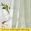 image:imageNICETOWN Pink Linen Curtains for Girls Room Tie Top Stripe Pattern Light Filtering Semi Sheer Window Treatments DIY Crafted Privacy for Bedroom W52 x L84 2 PanelsStriped Sage Green