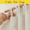 image:imageNICETOWN Pink Linen Curtains for Girls Room Tie Top Stripe Pattern Light Filtering Semi Sheer Window Treatments DIY Crafted Privacy for Bedroom W52 x L84 2 PanelsNatural
