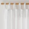 image:imageNICETOWN Pink Linen Curtains for Girls Room Tie Top Stripe Pattern Light Filtering Semi Sheer Window Treatments DIY Crafted Privacy for Bedroom W52 x L84 2 PanelsWhite