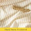 image:imageNICETOWN Pink Linen Curtains for Girls Room Tie Top Stripe Pattern Light Filtering Semi Sheer Window Treatments DIY Crafted Privacy for Bedroom W52 x L84 2 PanelsStriped Cream Yellow