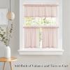 image:imageNICETOWN Sheer Linen Kitchen Curtains 24 Inch Length Sage Green Striped Print Curtains for Living Room Bedroom Farmhouse Bathroom Decor with Rod Pocket for Window 3024 2 PanelsLight Pink